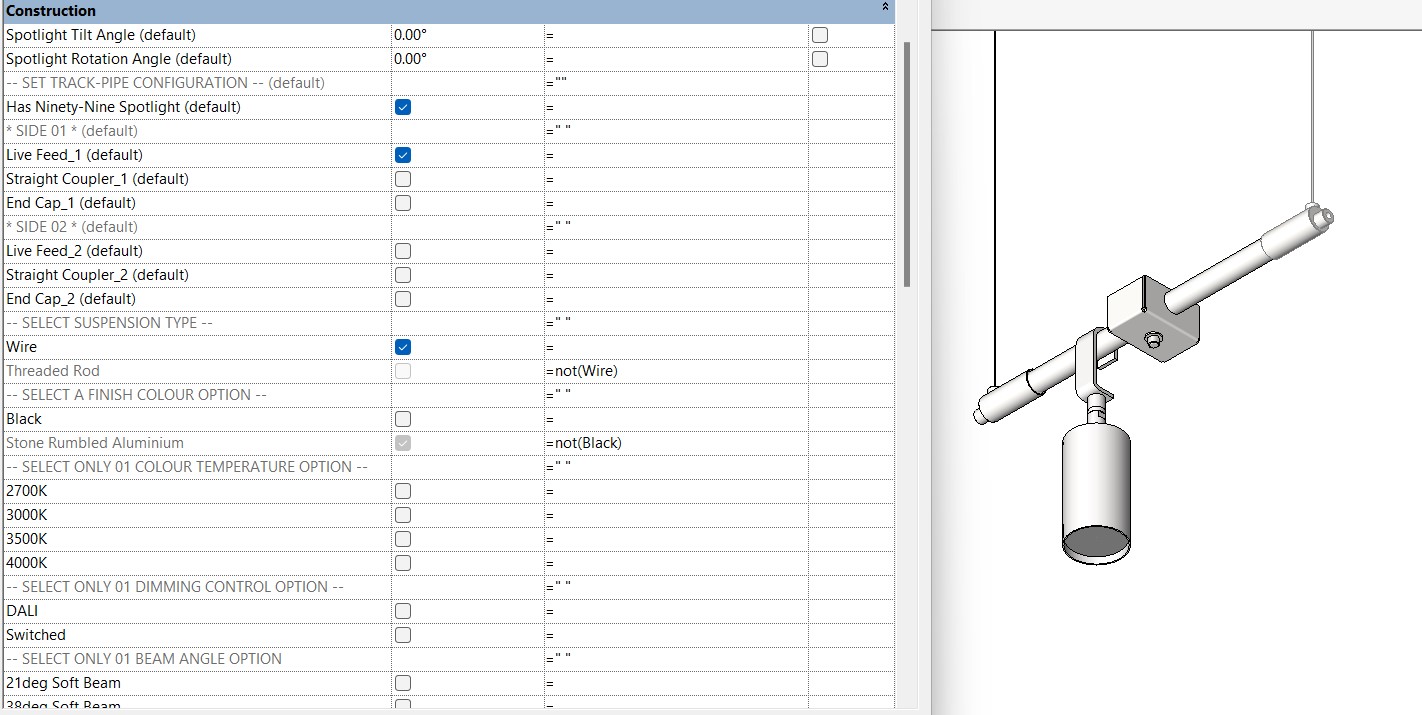 Lighting fixtures – Revit family example